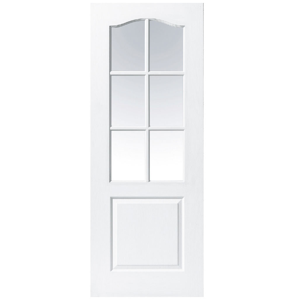 MARSEILLE PRIMED WHITE 6 LITE ARCHED DOOR 80x32x42