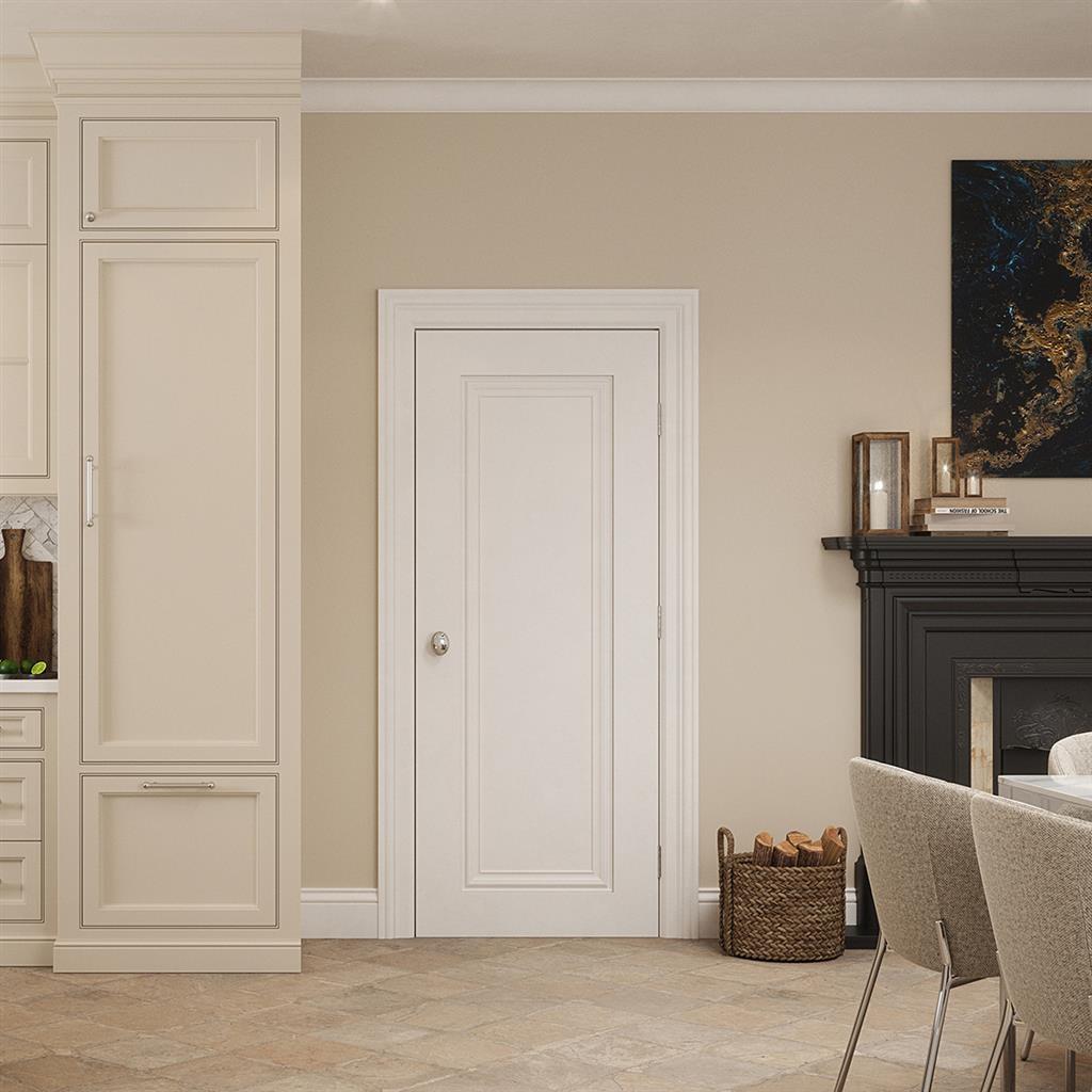CHARLESTON 1 PANEL WHITE PRIMED DOOR 80x32