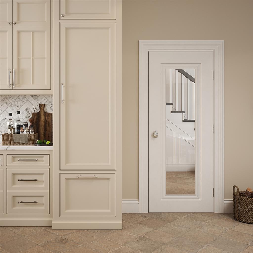 CHARLESTON 1P CLEAR GLASS WHITE PRIMED DOOR 80x32