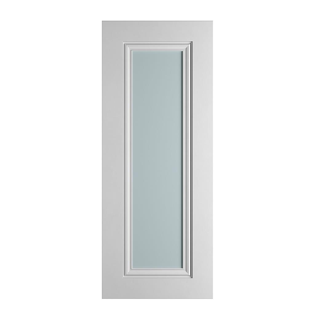 CHARLESTON 1P OPAQUE GLASS WHITE PRIMED DOOR 80x32