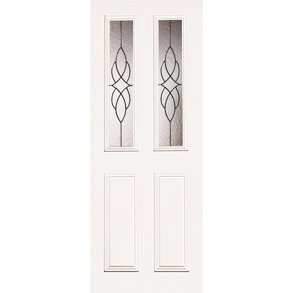 CLAREMONT PRIMED DOOR CATHEDRAL LEADED GLASS 78X30