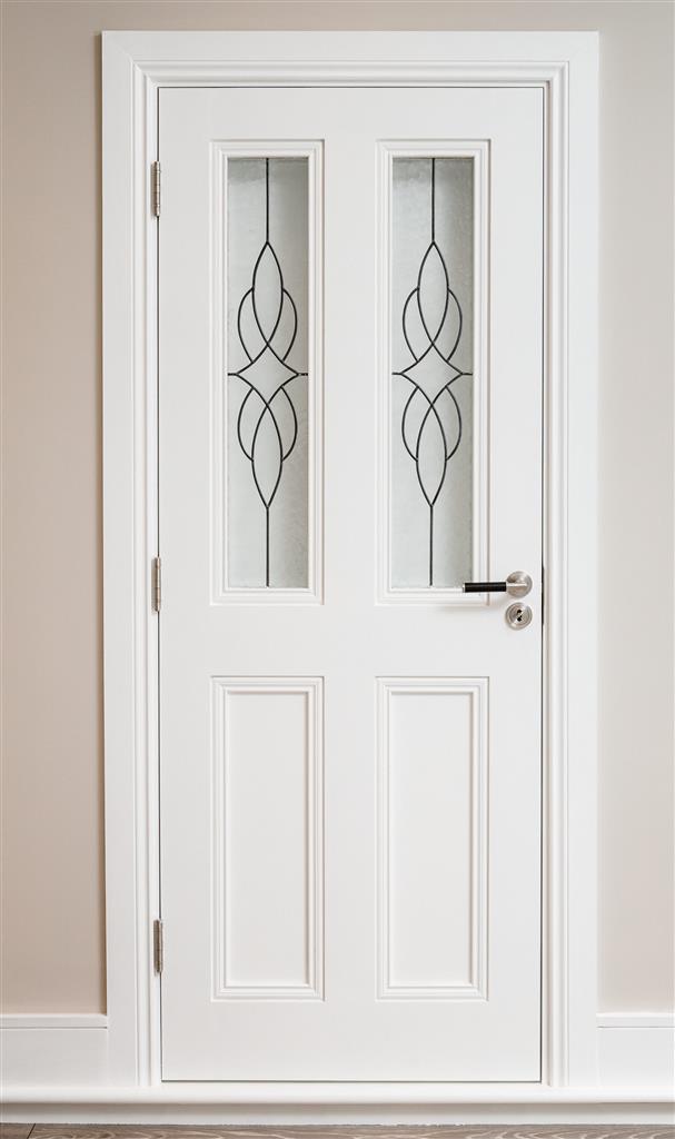 CLAREMONT PRIMED DOOR CATHEDRAL LEADED GLASS 78X30