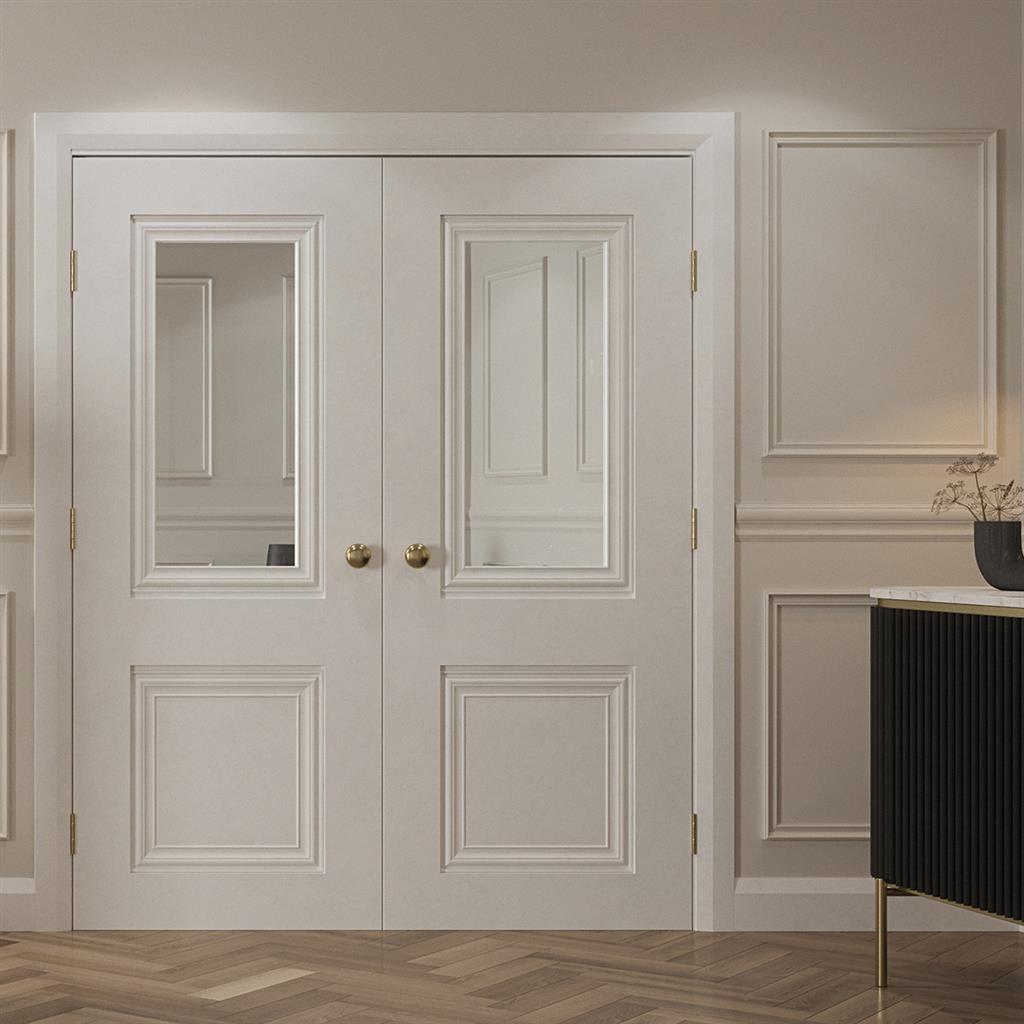CAROLINA 2P CLEAR GLASS WHITE PRIMED DOOR 80x32