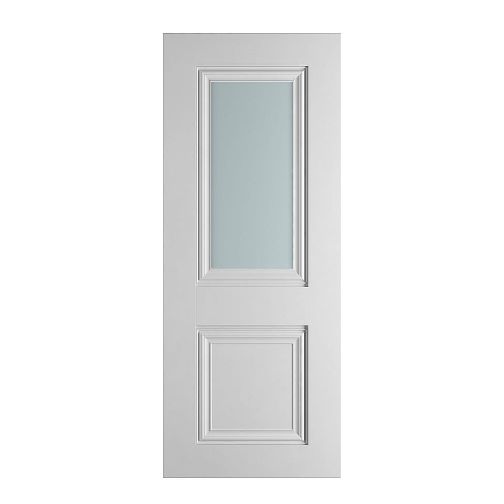CAROLINA 2P OPAQUE GLASS WHITE PRIMED DOOR 80x32