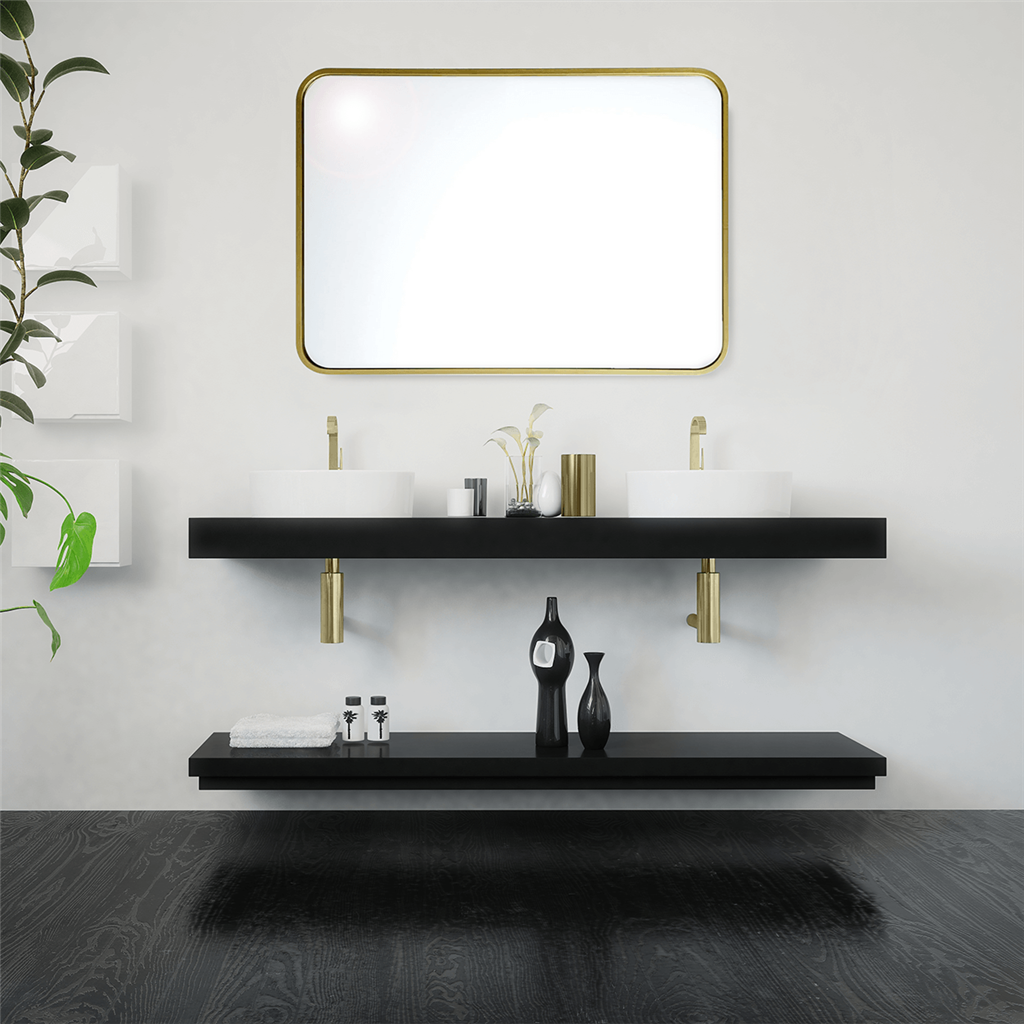 TEMA PORTO FRAMED RECTANGULAR MIRROR 70X50 GOLD