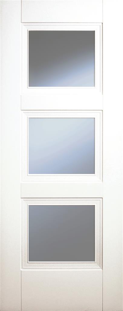 FRANKLIN WHITE PRIMED 3P CLEAR GLZ DOOR 80X32