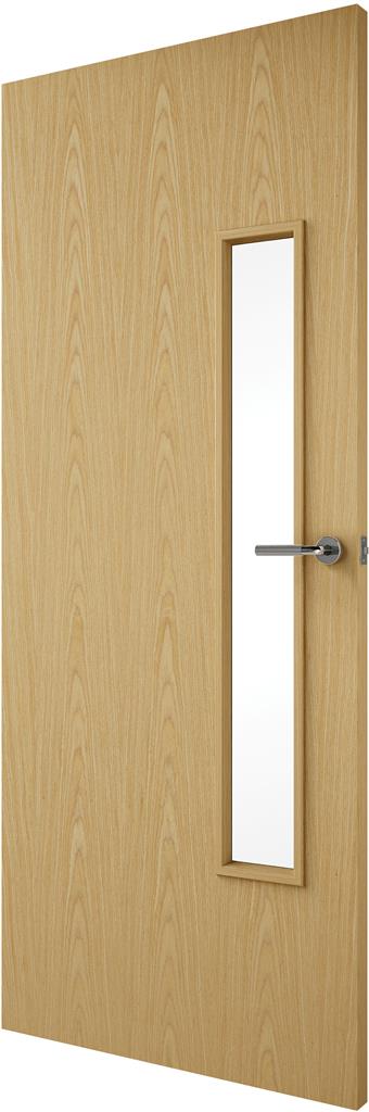 FLUSH OAK VENEER MATCH FD30 18G GLAZED 80x32 44mm
