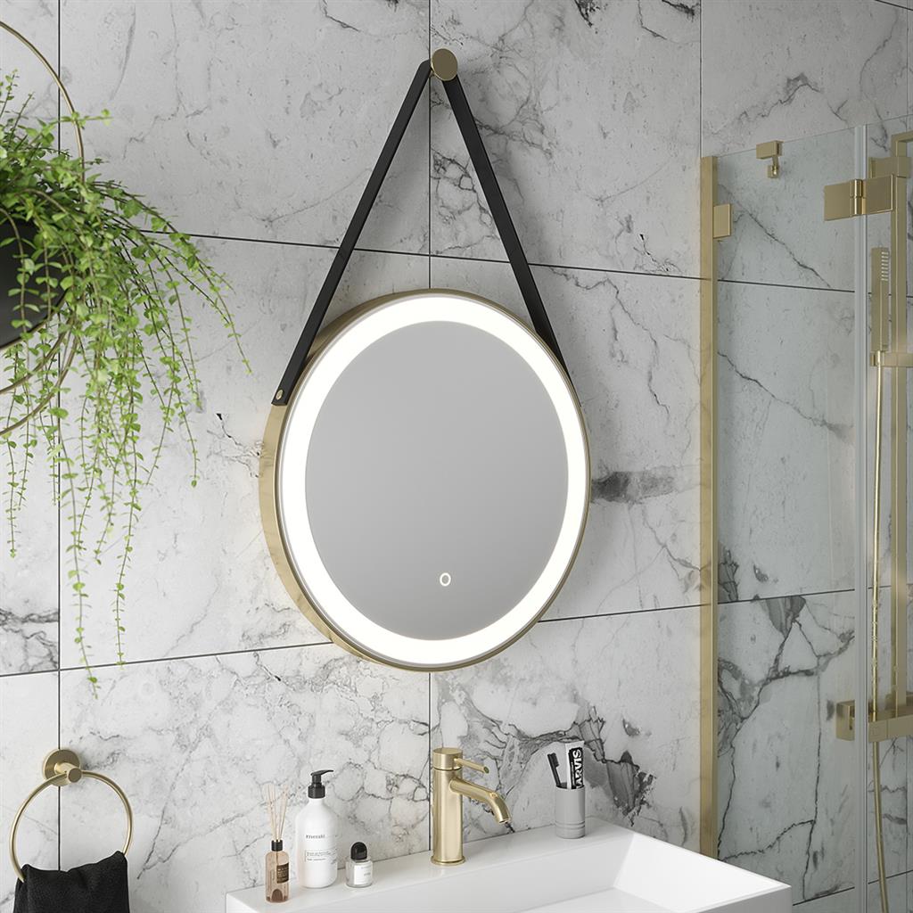 TEMA FLORENCE IP44 60cm HANGING LED MIRROR GOLD