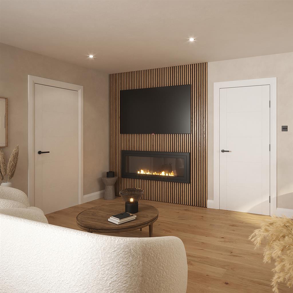 ORLANDO GROOVED WHITE PRIMED DOOR 80x32