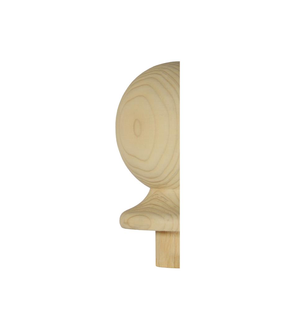 RB HALF NEWEL CAP BALL 106 X 85 X 41 PINE