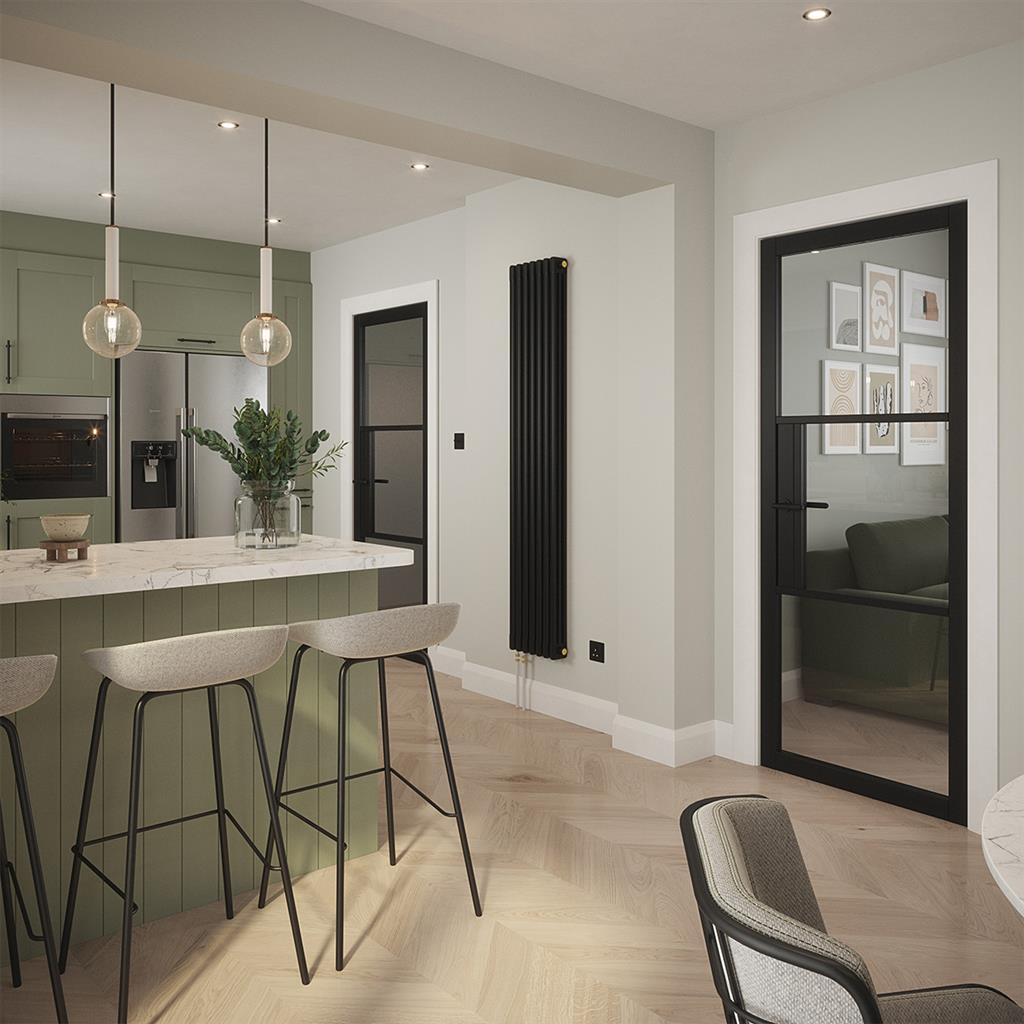 SEATTLE 3 LITE CLEAR GLASS BLACK PRIMED DOOR 80x32
