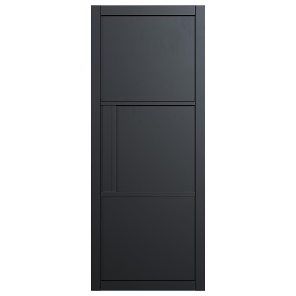 SEATTLE 3 PANEL BLACK PRIMED DOOR 80x32