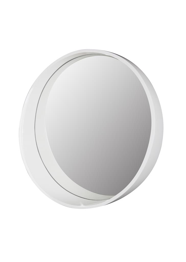 TEMA TUSCANY 60cm WHITE ROUND FRAMED SHELF MIRROR