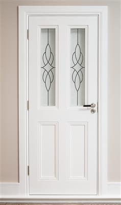 CLAREMONT PRIMED DOOR CATHEDRAL LEADED GLASS 80X32