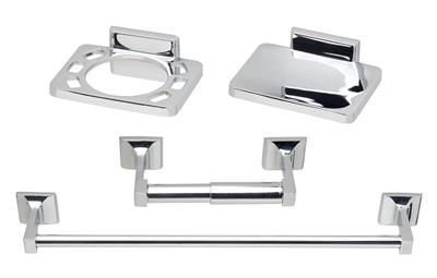 TEMA ROMA CHROME 4 PCE BATHROOM ACCESSORY SET