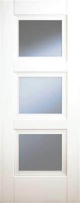 FRANKLIN WHITE PRIMED 3P CLEAR GLZ DOOR 80X32