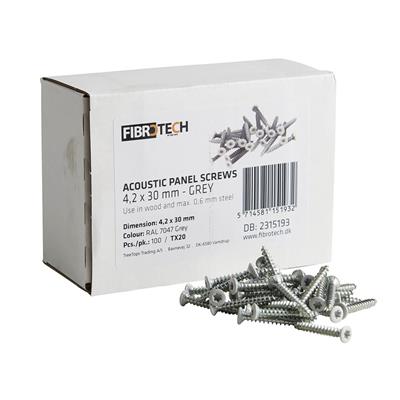 FIBROTECH PANEL SCREWS 100's  4.2x30mm GREY