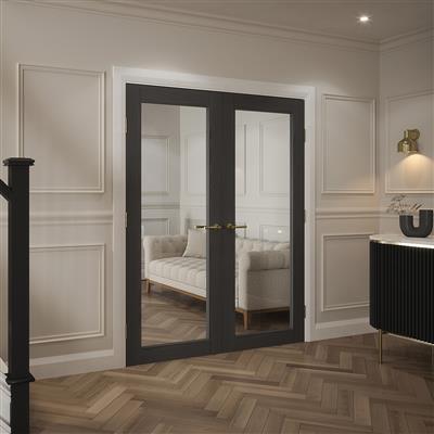 NOLITA GREY CLEAR GLASS PRE-FINISHED DOOR 78x28