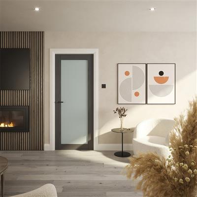 NOLITA GREY OPAQUE GLASS PRE-FINISH DOOR 80x32