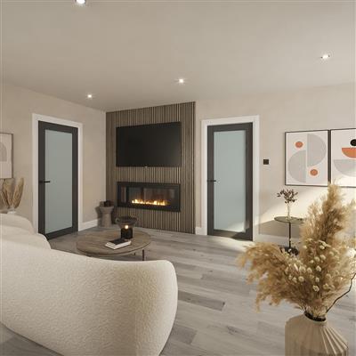 NOLITA GREY OPAQUE GLASS PRE-FINISH DOOR 80x32