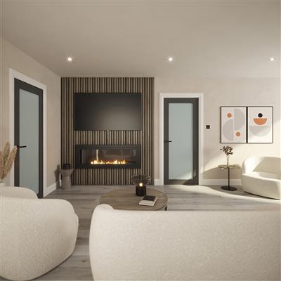 NOLITA GREY OPAQUE GLASS PRE-FINISH DOOR 80x32