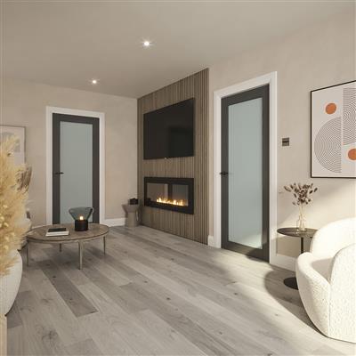 NOLITA GREY OPAQUE GLASS PRE-FINISH DOOR 80x32