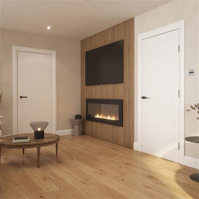 ORLANDO GROOVED WHITE PRIMED DOOR 80x32