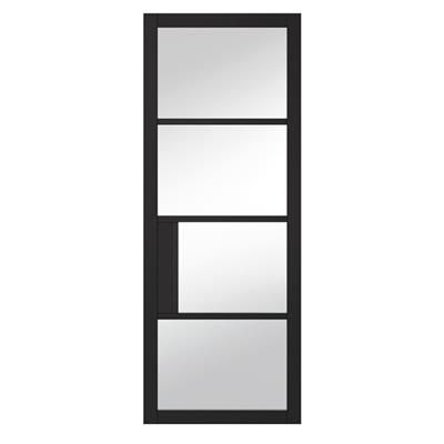 PORTLAND 4 LITE CLEAR GLASS BLACK PRM DOOR 78x28