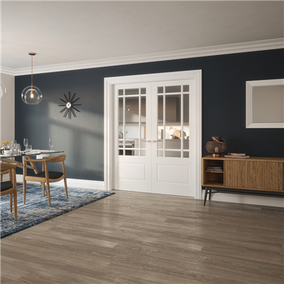 DOVER  TEMPLAR 1P/9L GLZ WHITE PRM DOOR 80x32