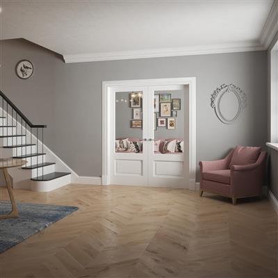 DOVER 1P/1L CLEAR GLAZED WHITE PRM DOOR 80x32