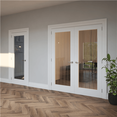 BOSTON PRIMED DOOR CRYSTAL CUT GLAZED 80x32