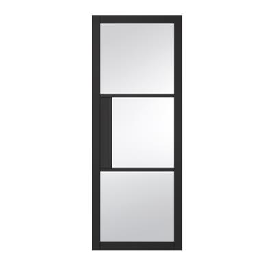 SEATTLE 3 LITE CLEAR GLASS BLACK PRIMED DOOR 80x32