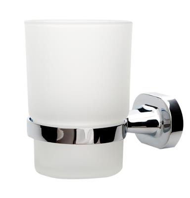 TEMA SOFIA TUMBLER HOLDER CHROME w FROSTED GLASS