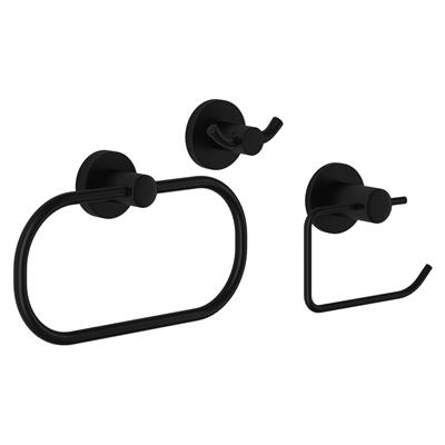 MALMO BLACK 3 PIECE SET (ROLL, RING & HOOK) x 3pcs