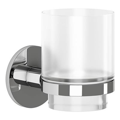 TEMA MALMO CHROME TUMBLER HOLDER & GLASS TUMBLER