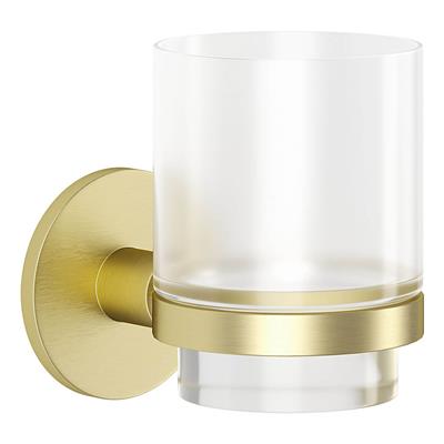 MALMO GOLD GLASS TUMBLER & HOLDER  x 3pcs