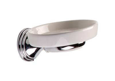 TEMA ARNO SOAP DISH CHROME WITH CERAMIC DISH