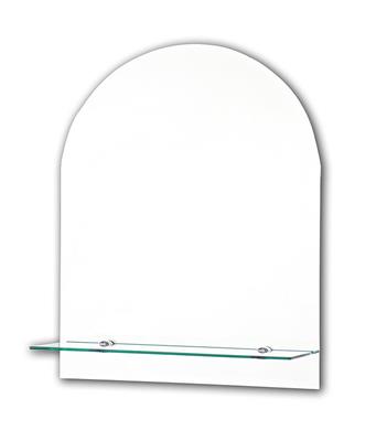 TEMA ENSUITE BEVELLED MIRROR 50X40 ARCHTOP w SHELF