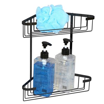 TEMA WIRE 2 TIER CORNER SHOWER BASKET BLACK 