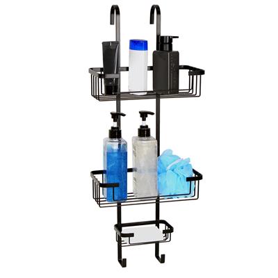 TEMA WIRE 3 TIER HOOK OVER SHOWER BASKET BLACK