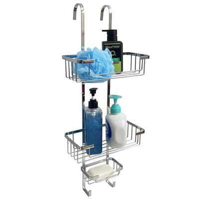 TEMA WIRE 3 TIER HOOK OVER SHOWER BASKET CHROME