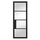 PORTLAND 4 LITE CLEAR GLASS BLACK PRM DOOR 80x32
