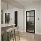 PORTLAND 4 LITE CLEAR GLASS BLACK PRM DOOR 80x32