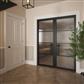 PORTLAND 4 LITE REEDED GLZ BLACK PRIMED DOOR 78x28