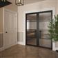 PORTLAND 4 LITE REEDED GLZ DOOR BLACK 78x28x44mm