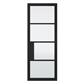 PORTLAND 4 LITE REEDED GLZ BLACK PRIMED DOOR 78x30