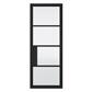 PORTLAND 4 LITE REEDED GLZ BLACK PRIMED DOOR 80x32