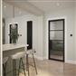 PORTLAND 4 LITE REEDED GLZ BLACK PRIMED DOOR 80x32