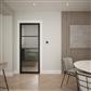 PORTLAND 4 LITE REEDED GLZ BLACK PRIMED DOOR 80x32