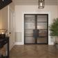 PORTLAND 4 LITE REEDED GLZ DOOR BLACK 80x34x44mm